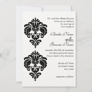 Invitations de Mariage damassé noir