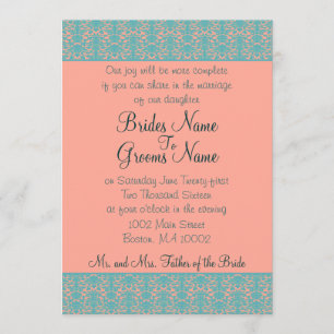 Invitations de Mariage damassé ou de Fête Pink and