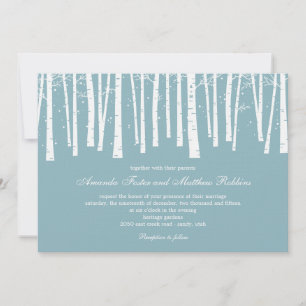 Invitations de mariage dans la forêt d'hiver