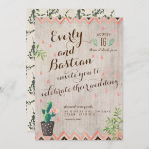 Invitations de mariage dans le désert de Cactus