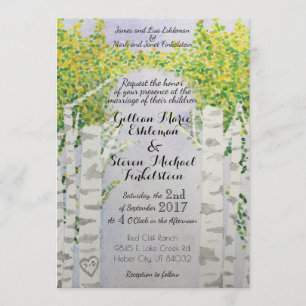 Invitations de mariage d'aquarelle de nature