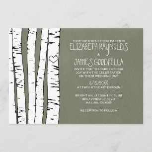 Invitations de mariage d'arbre de bouleau