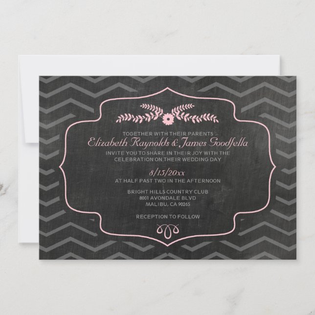 Invitations de mariage d'ardoises modernes (Devant)