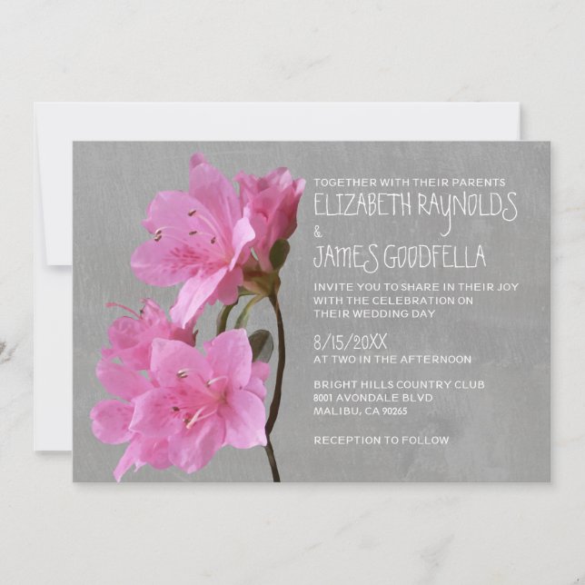 Invitations de mariage d'Azalea (Devant)