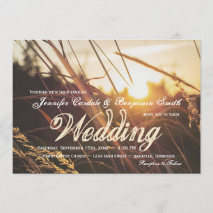 Invitations de Mariage de automne de Sunset d'auto