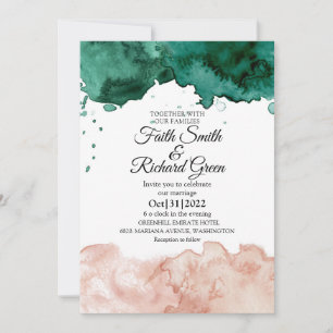 Invitations de Mariage de automne rustique vert et