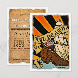 invitations de mariage de bateau pirate