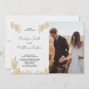 Invitations de mariage de blé avec photo
