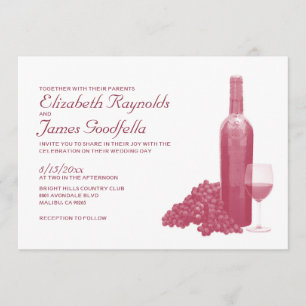 Invitations de mariage de bouteille de vin