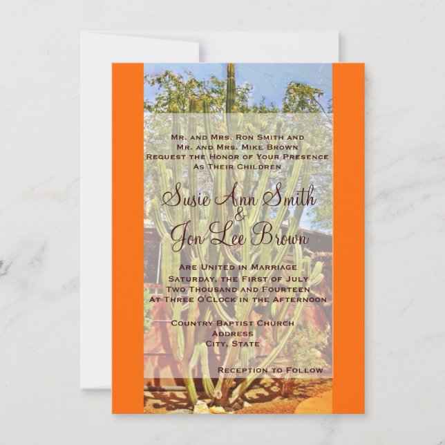 Invitations de mariage de Cactus du Sud-Ouest (Devant)