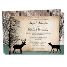Invitations de mariage de cerfs de Woodsy rustique