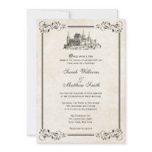 Invitations de mariage de château de conte de fées