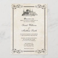 Invitations de mariage de château de conte de fées