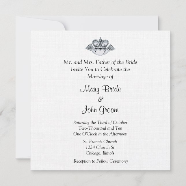 Invitations de mariage de Claddagh (Devant)