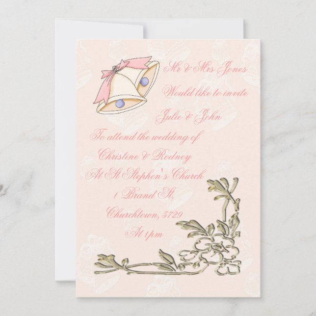 Invitations de mariage de cloches (Devant)