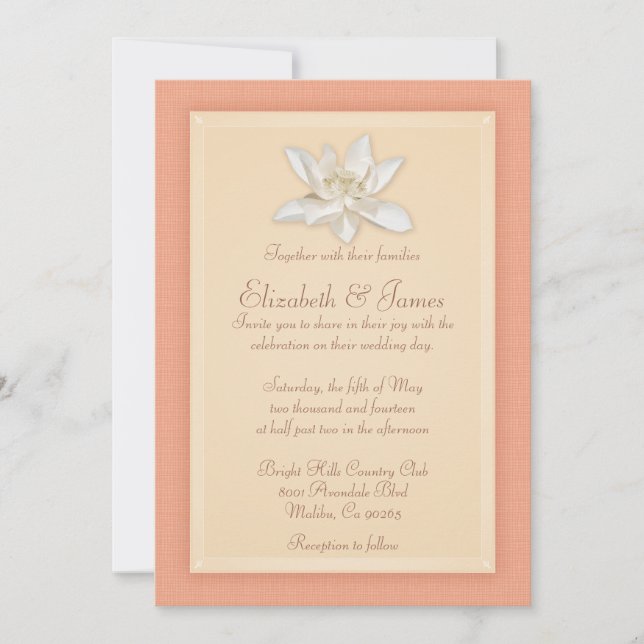 Invitations de mariage de corail (Devant)