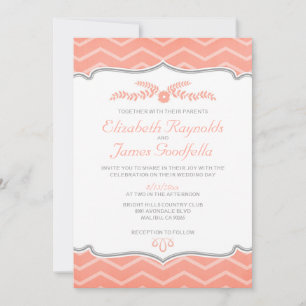 Invitations de mariage de Coral Zigzag