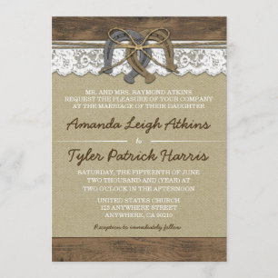 Invitations de mariage de Cowboy Western Horseshoe