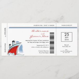Invitations de mariage de croisière de carte