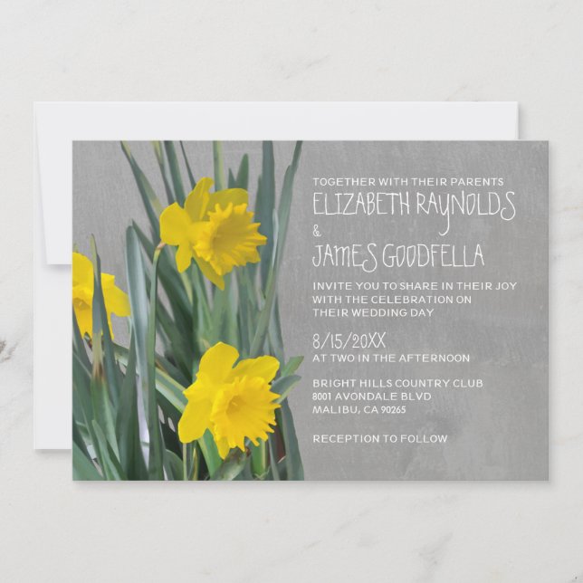 Invitations de mariage de Daffodils (Devant)