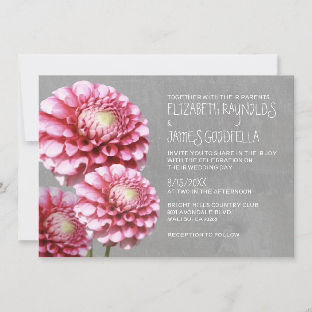 Invitations de mariage de Dahlia (Devant)