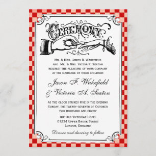 Invitations de mariage de damier de Steampunk