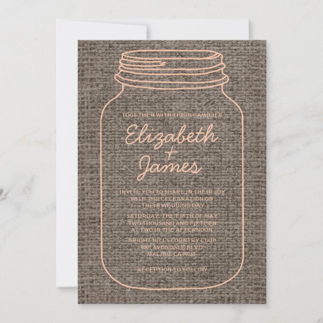 Invitations de mariage de dentelle de Corail Count (Devant)