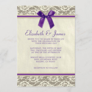 Invitations de mariage de dentelle de pays de