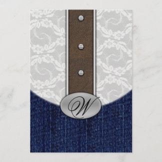 Invitations de mariage de dentelle occidentale de