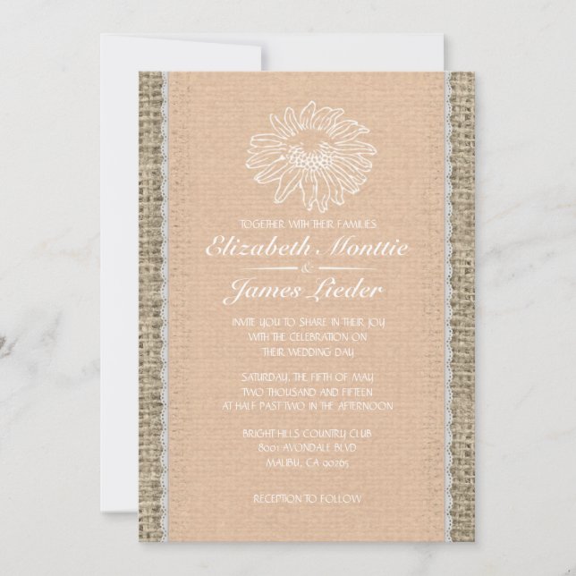 Invitations de mariage de dentelle Vintage (Devant)
