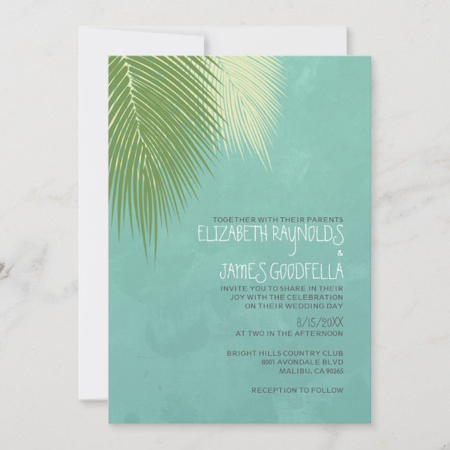 Invitations de mariage de destination de plage (Devant)
