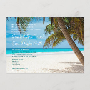 Invitations de mariage de destination de plage de
