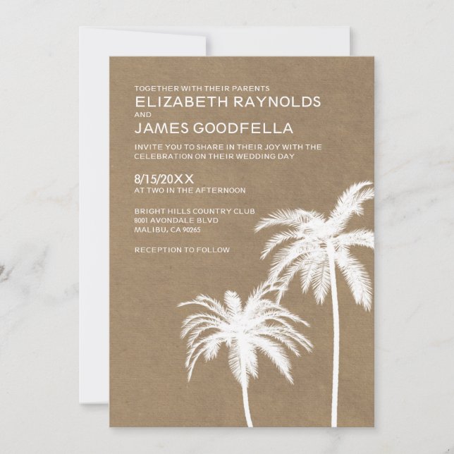 Invitations de mariage de destination de Rustic Be (Devant)