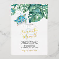 Invitations de mariage de destination | Tortue de
