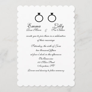 Invitations de mariage de "doubles anneaux"
