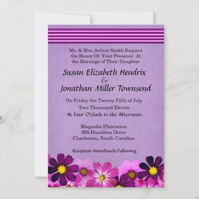 Invitations de mariage de fleurs (Devant)