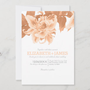 Invitations de mariage de fleurs de pêche
