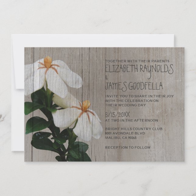 Invitations de mariage de Gardenias (Devant)