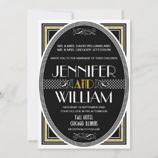 Invitations de mariage de Gatsby dans les années 1