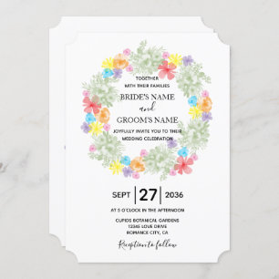 Invitations de mariage de germes floraux rustiques