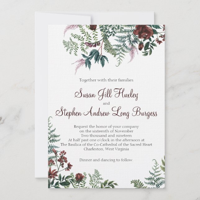 Invitations de mariage de Jill et Drew (Devant)