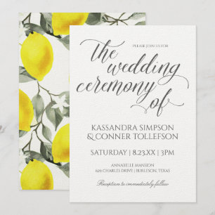 Invitations de mariage de la branche de citron   V