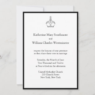 Invitations de mariage de la Couronne