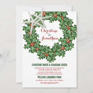Invitations de mariage de la couronne de Noël trop