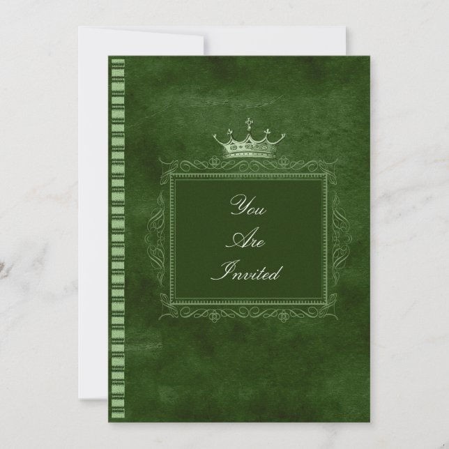 Invitations de mariage de la Couronne verte (Devant)