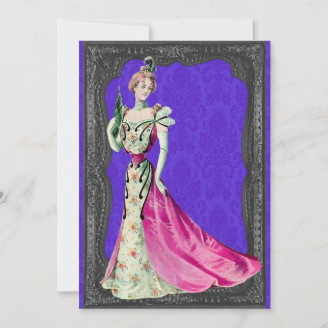 Invitations de mariage de la femme victorienne (Devant)