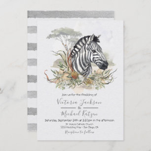 Invitations de mariage de la Jungle tropicale Zebr