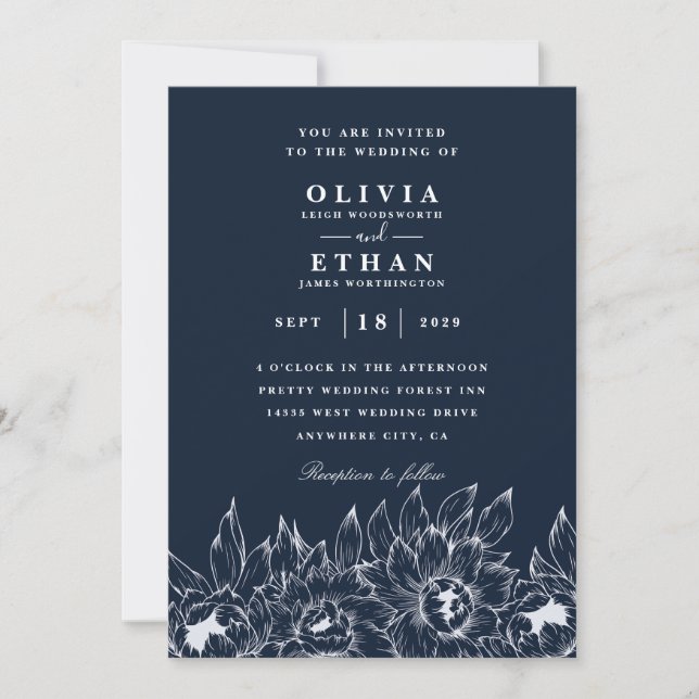 Invitations de mariage de la Marine et du tourneso (Devant)