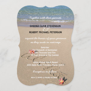 Invitations  de mariage de la plage de Flower Aloh