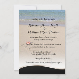 Invitations  de mariage de la plage de Flower Aloh